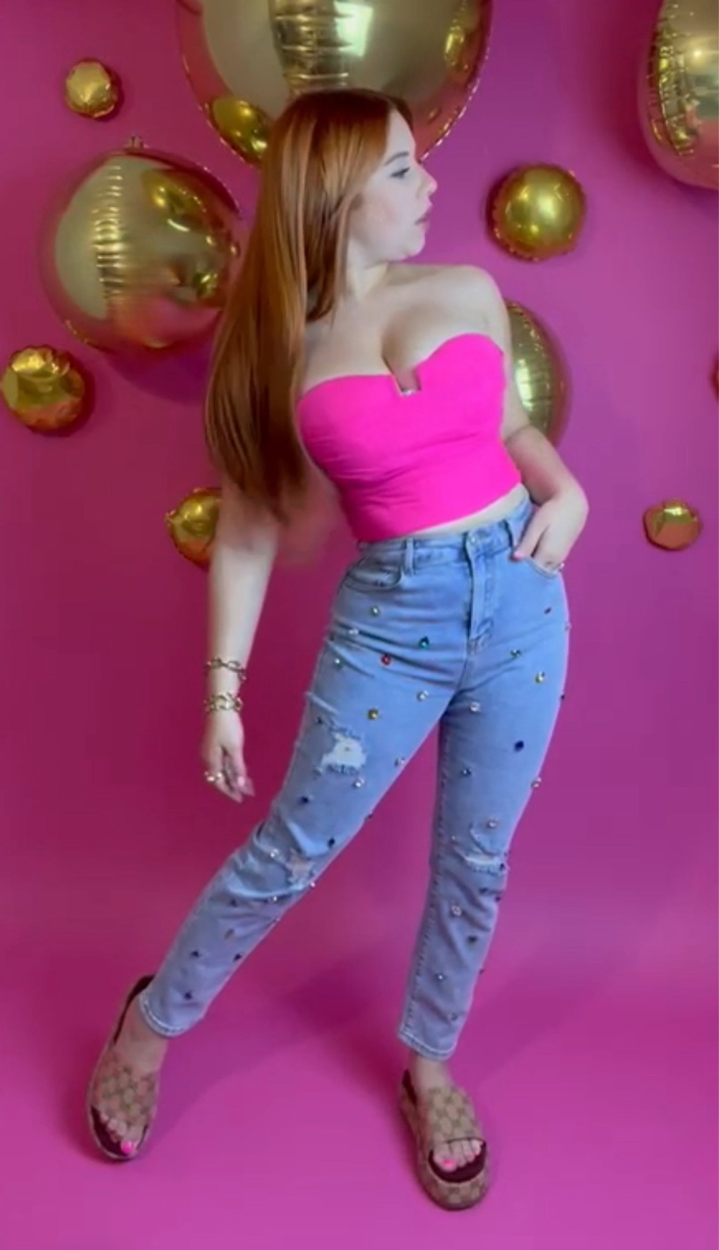 Pink Mesh Top