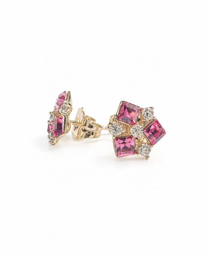 Aretes Celestia Pink(Cristal Swarovski)