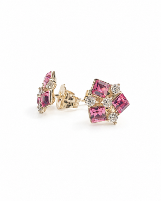 Aretes Celestia Pink(Cristal Swarovski)
