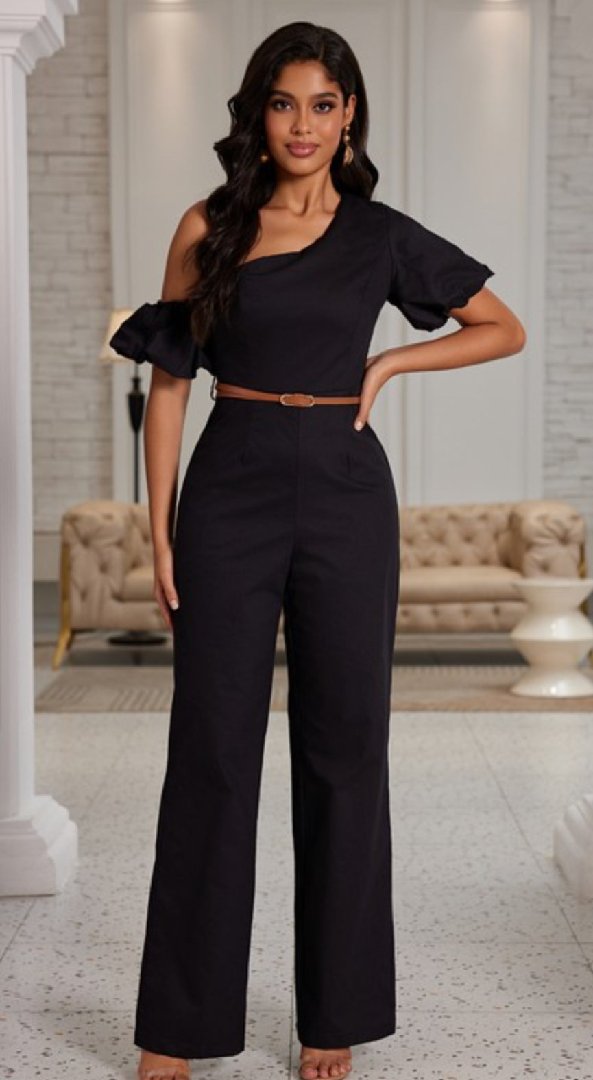 Black one shoulder Set