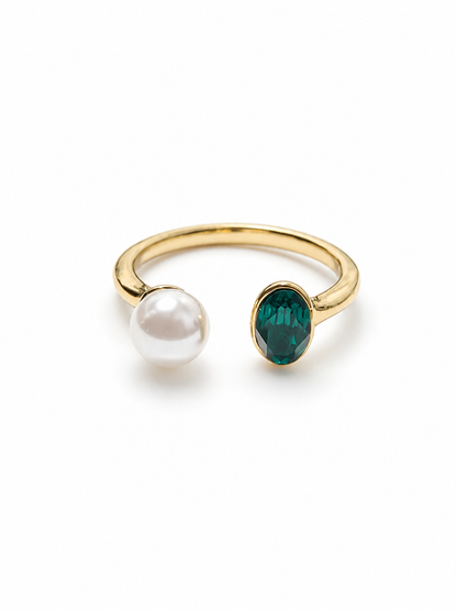 Anillo Luz Esmeralda ajustable (Cristal Swarovski)