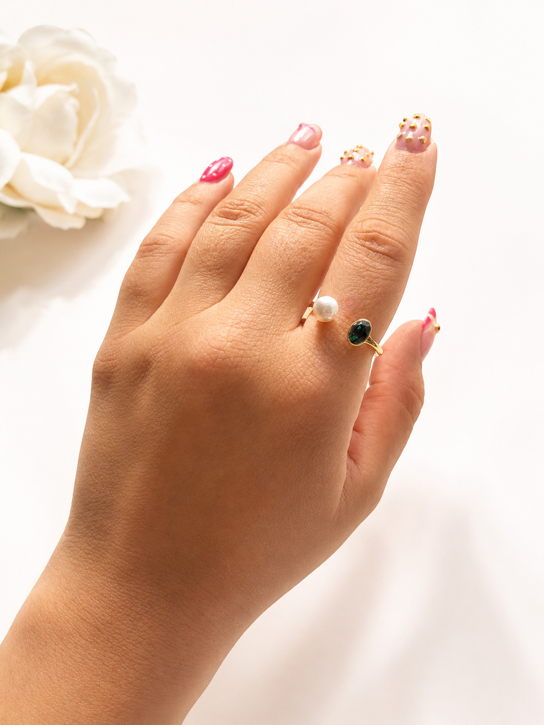 Anillo Luz Esmeralda ajustable (Cristal Swarovski)