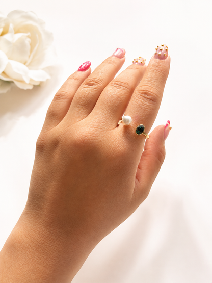 Anillo Luz Esmeralda ajustable (Cristal Swarovski)