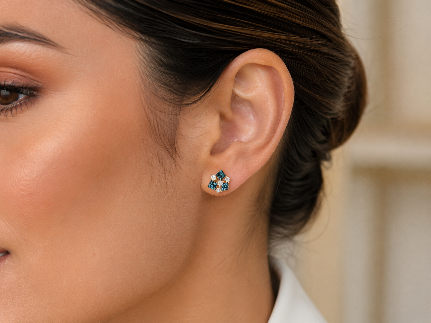 Aretes Celestia Blue(Cristal Swarovski)