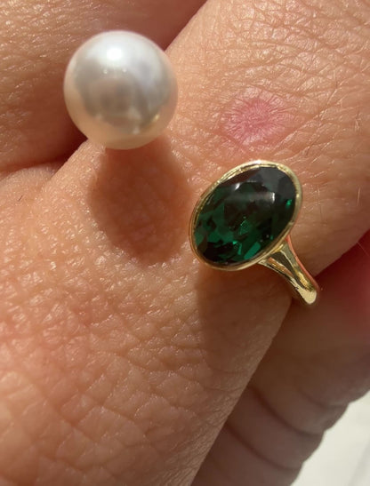 Anillo Luz Esmeralda ajustable (Cristal Swarovski)